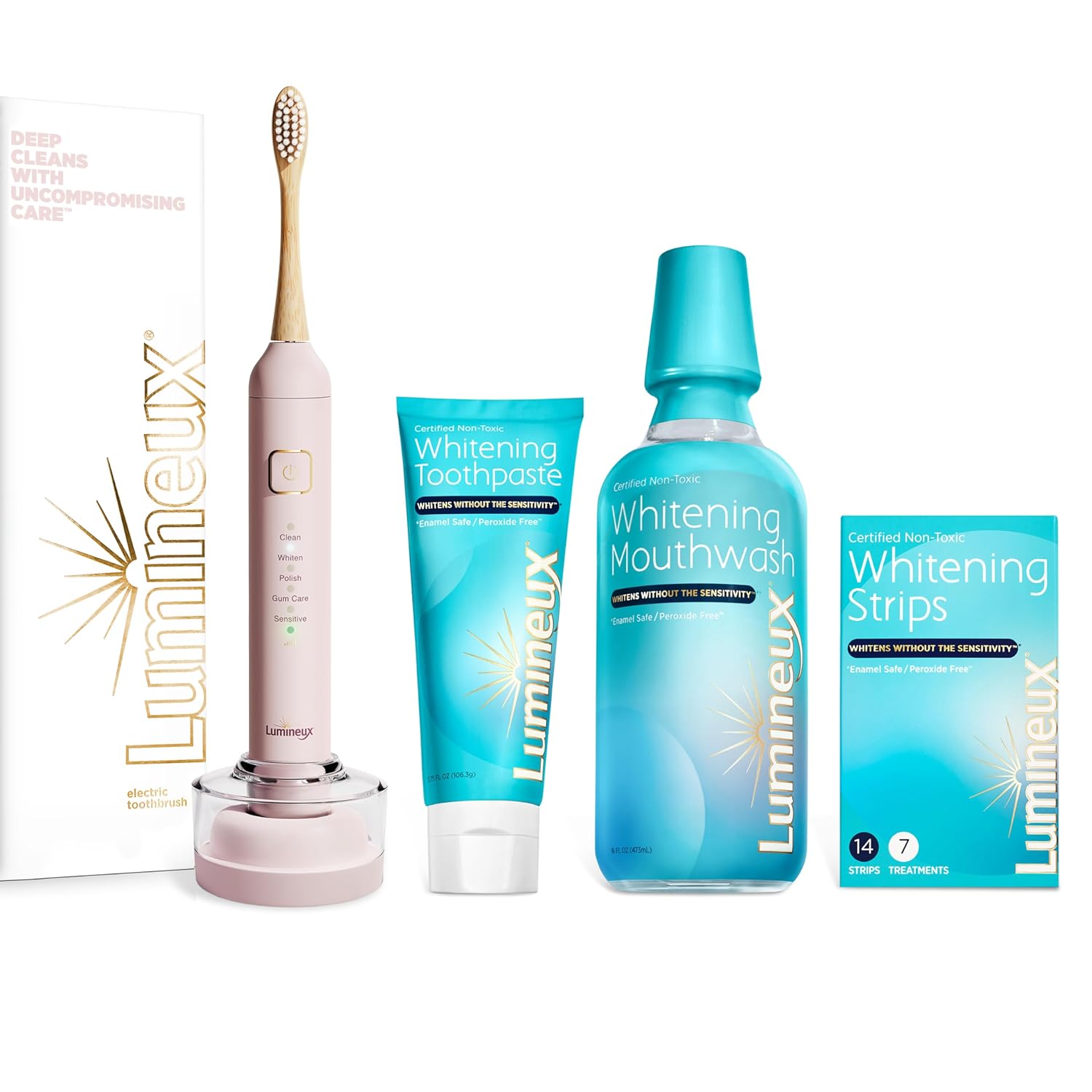 Lumineux® Whitening Kit + Sonic Electric Toothbrush (In Bloom)