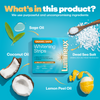 Lumineux Whitening Strips box with pictured oils and Dead Sea Salt ingredients