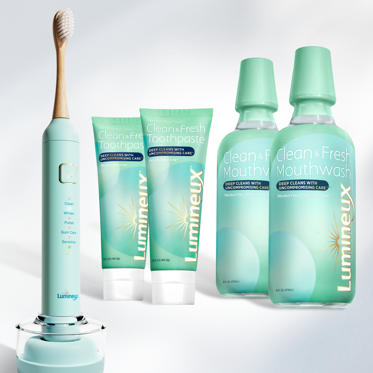 Lumineux® Complete Care Kit + Sonic Electric Toothbrush (Crystalline)